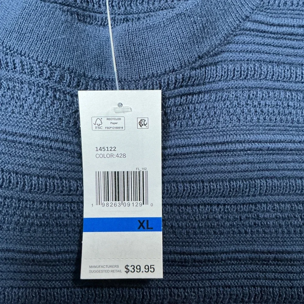Aeropostale Mens Textured Knit Short Sleeve Sweater Navy Blue XL 145122